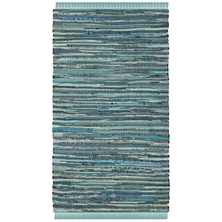 Highland Dunes Fales Handmade Flatweave Cotton Turquoise Rug & Reviews Wayfair